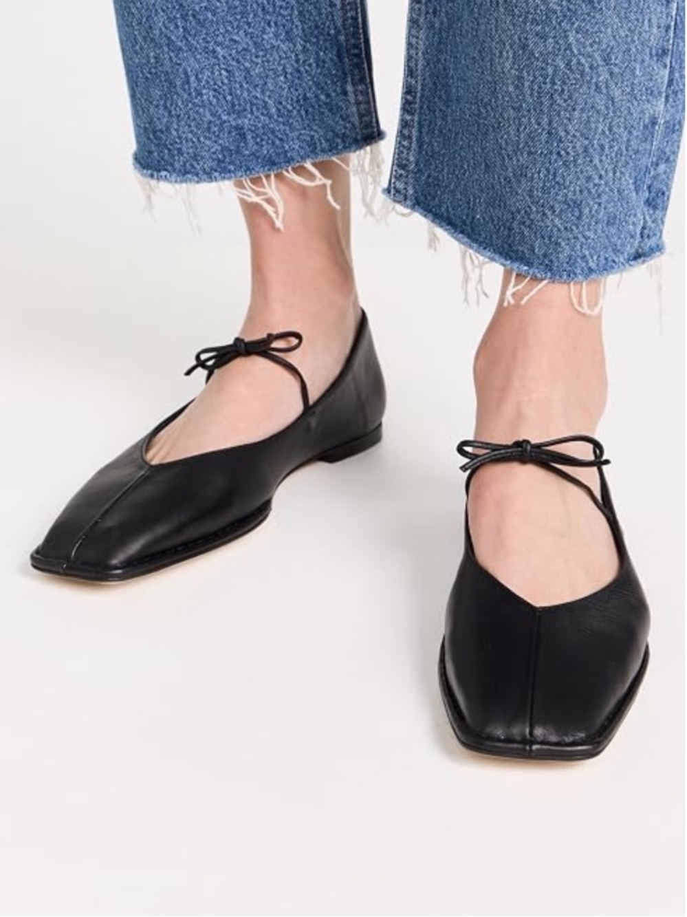 Alohas SWAY BLACK LEATHER BALLET FLATS size 41